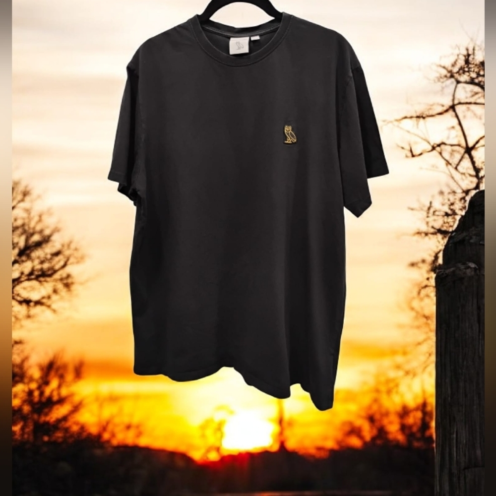 ✨OVO Black Tee with Embroidered Gold Logo